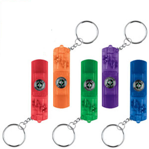 Promotional Whistle Key Light with Custom Compass