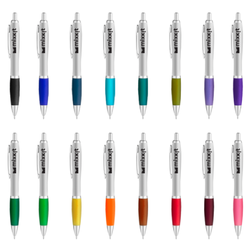 Promotional Curvaceous Silver Matte Ballpoint