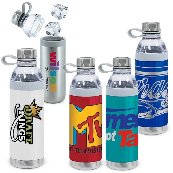 Dual Opening Stainless Steel Water Bottle - 20oz.