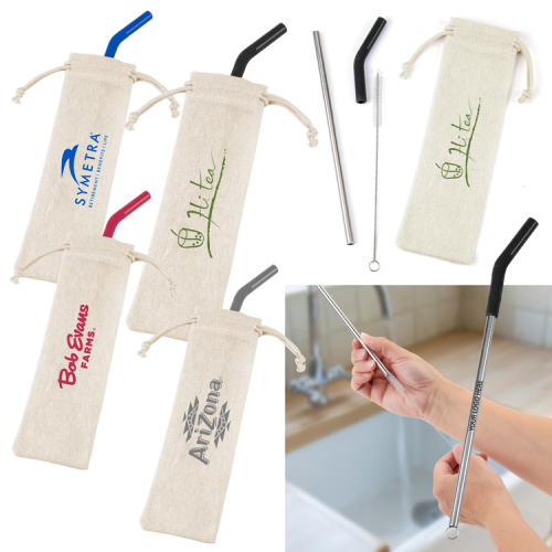 Promotional Reusable Stainless Steel Straw Set