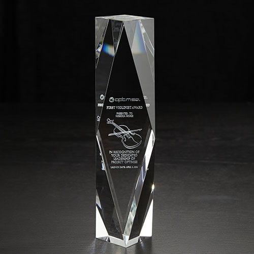 Promotional Chairman's 3D Crystal Award - Small