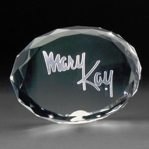 Promotional Crystal Oval Paperweight