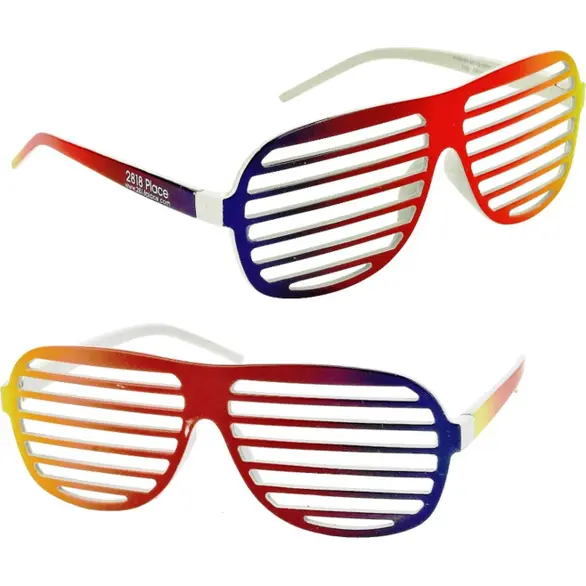 Imprinted Rainbow Slotted Sunglasses 
