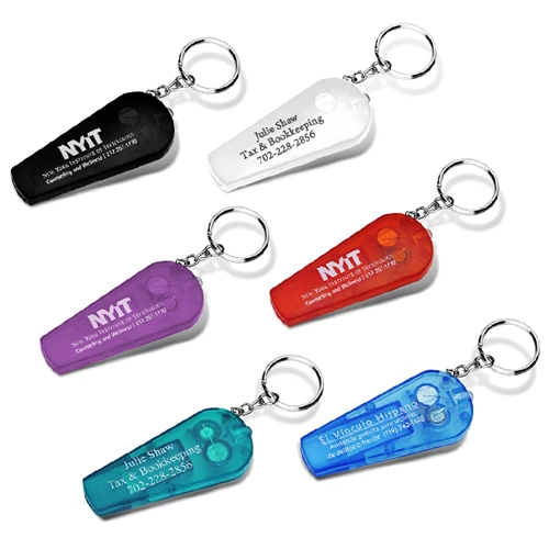 Promotional Flashlight Whistle Keychain