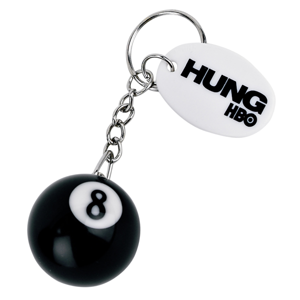 Eight Ball Key Chain imprinted with your logo