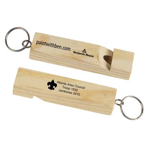 Promotional Wooden Train Whistle Keychain