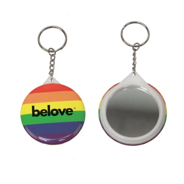 Promotional Rainbow Mirror Keychain
