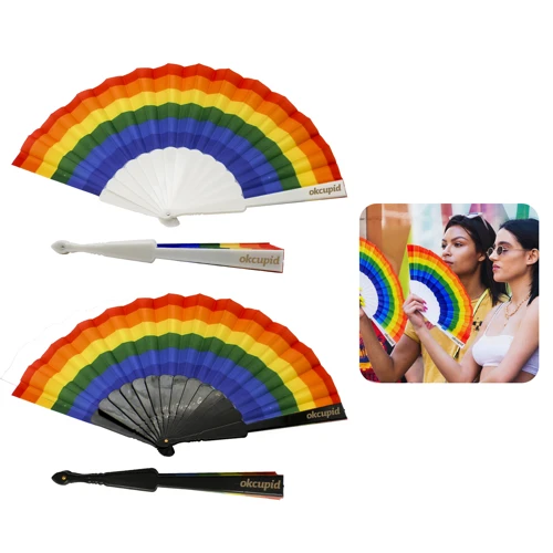 Rainbow Printed Expandable Hand Fan