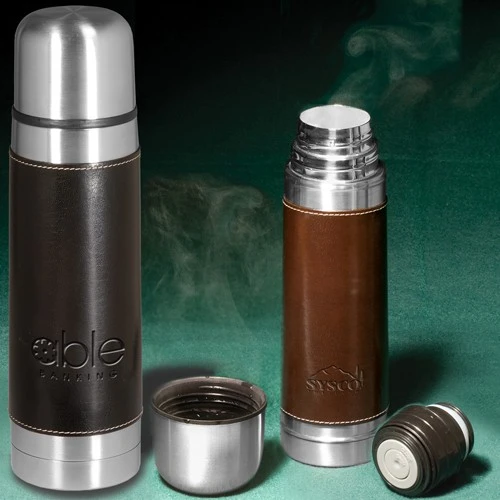 View Image 2 of Empire Leather-Wrapped Thermos