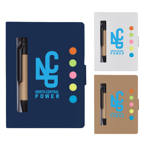 Promotional Eco Stowaway Sticky Jotter with Pen