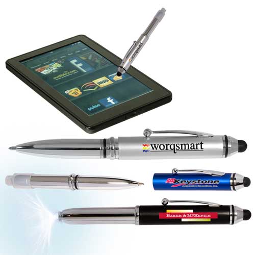 Promotional Pen Light/Stylus for Touchscreen Mobile Devices