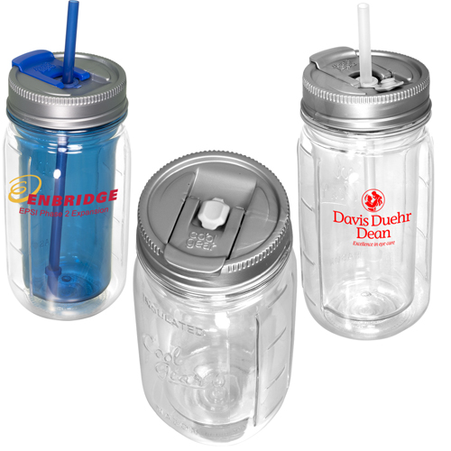 Cool Gear™ Mason Jar Water Bottle Cups & Straws 4.29 Ea