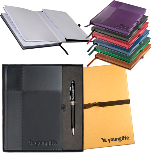 Promotional Duo-Textured Tuscany™ Journal w/Executive Stylus Pen 