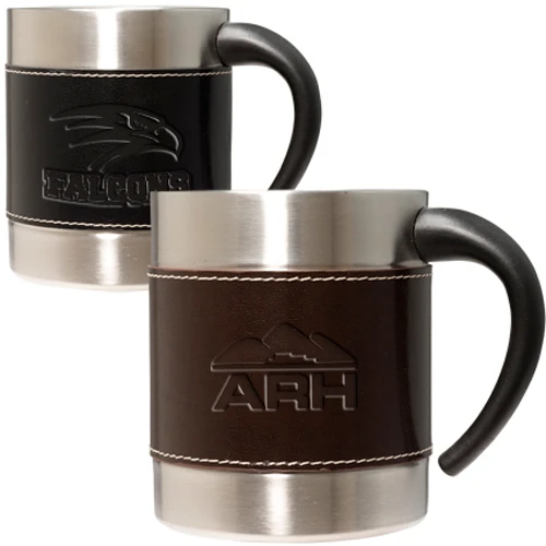 Promotional  Empire™ Leather-Stainless Coffee Cup
