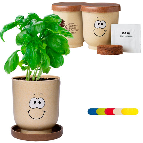 Promotional  Goofy™ Grow Pot Eco-Planter w/Basil Seeds