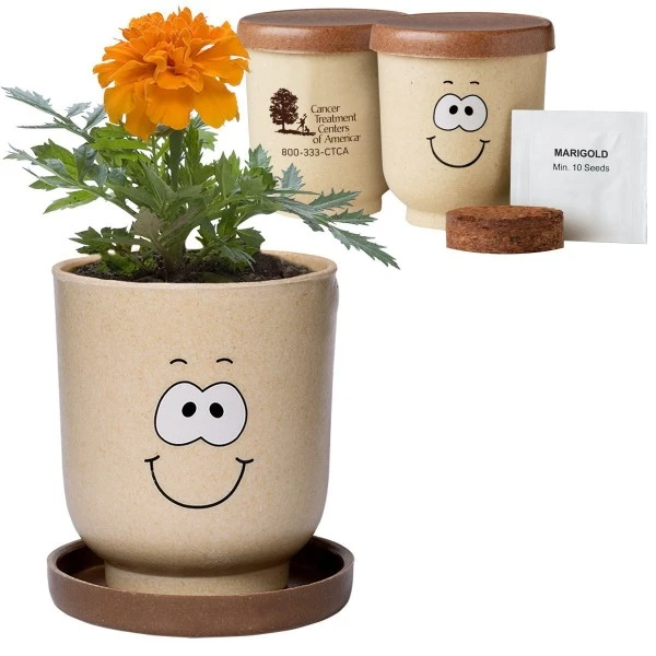 Promotional  Goofy™ Grow Pot Eco-Planter w/Marigold Seeds