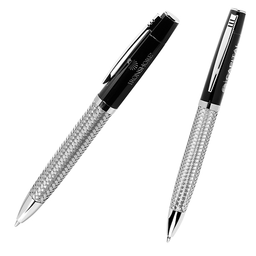 Ballpoint Pen with Woven Steel Barrel Promotional Ballpoint Pen with