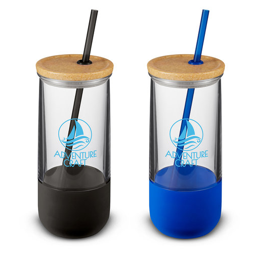 Straw Tumbler with Silicone Grip