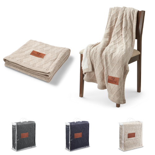 Promotional Trellis Knit Blanket