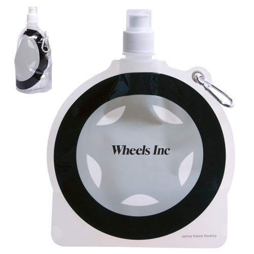 Promotional Tire Collapsible Water Bottle - 24oz.