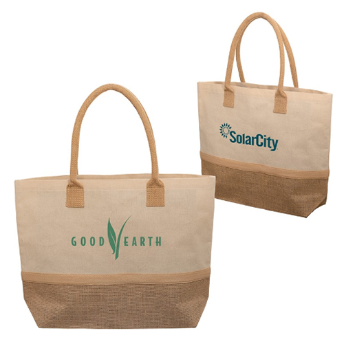 Promotional Wanderlust Laminated Jute & Canvas Tote