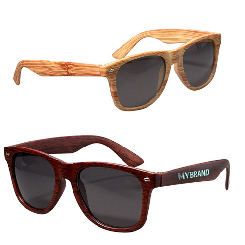 Promotional Wood Tone/Wood Grain Sunglasses
