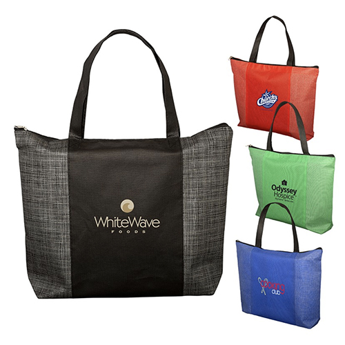 Promotional Tonal Non-Woven Zipper Trade Show Tote Bag