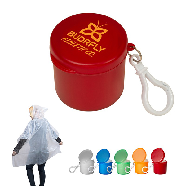 Promotional Poncho in Carabiner Case
