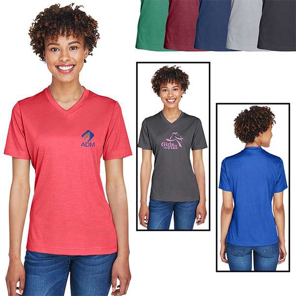 View Image 2 of Team 365® Ladies Sonic Heather Performance T-Shirt