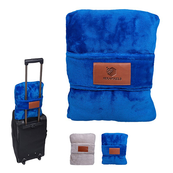 Promotional Leeman Duo Travel Pillow Blanket 