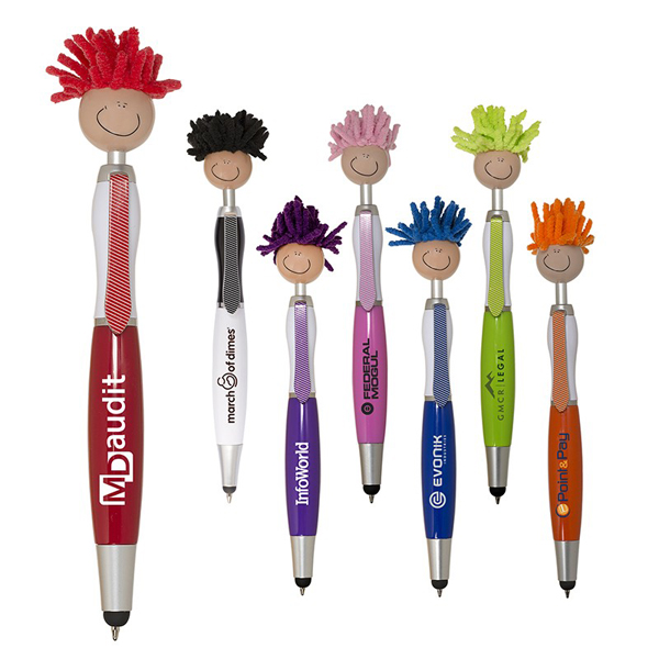 Promotional Multicultural Moptoppers® Screen Cleaner with Stylus Pen (Ta