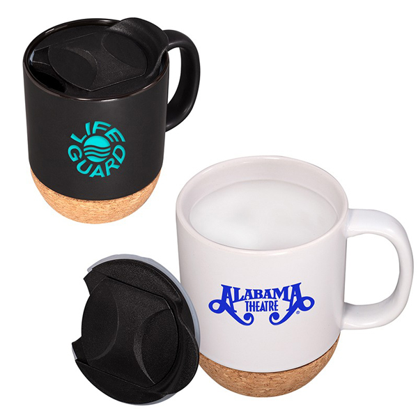 Promotional Ceramic Mug With Cork Base -14 oz. 