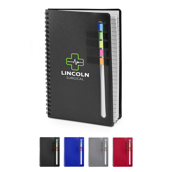 Promotional Semester Spiral Notebook with Sticky Flags