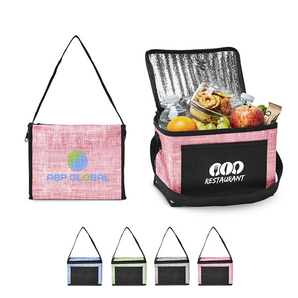Promotional Denim Pattern Non-Woven 6 Pack Lunch Bag