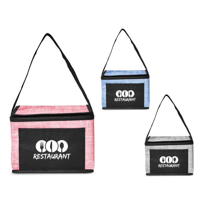 Promotional Denim Pattern Non-Woven 6 Pack Lunch Bag