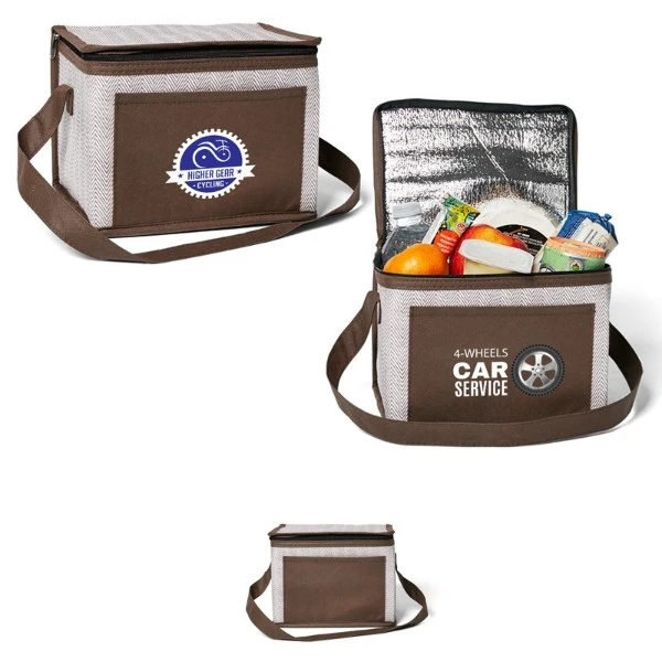 Promotional Delphine Non-Woven 6 Pack Cooler Bag 