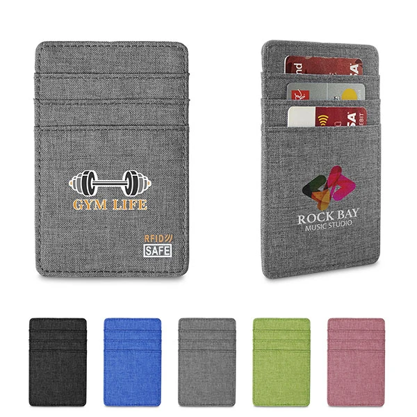 Promotional Heathered RFID Wallet with 6 Card Pockets 