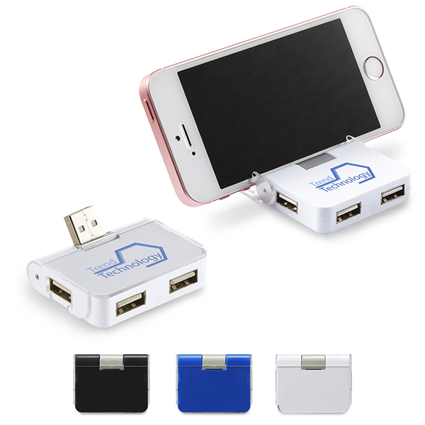 Promotional USB Hub with Phone Holder-4-Port