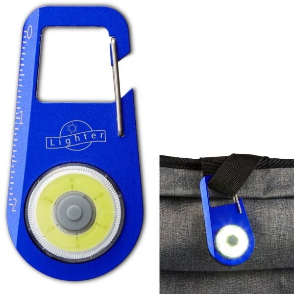 Promotional Aluminum Carabiner COB Light with Ruler