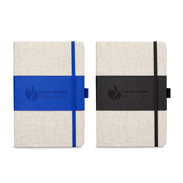 Promotional Soft Cover PU & Heathered Fabric Journal 