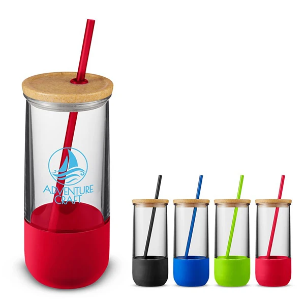 Straw Tumbler with Silicone Grip
