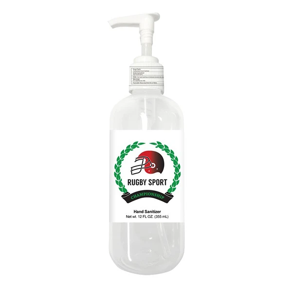 Promotional Sanitizer with Pump- 12 oz.