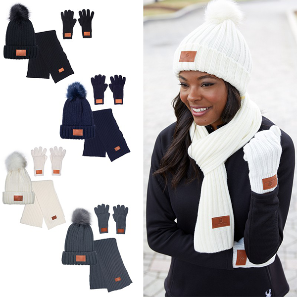 Monogram Online Personalized Microfleece Hat, Glove & Scarf Set