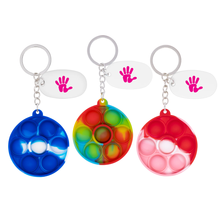 Promotional Push Pop Bubble Round Fidget Sensory Keychain