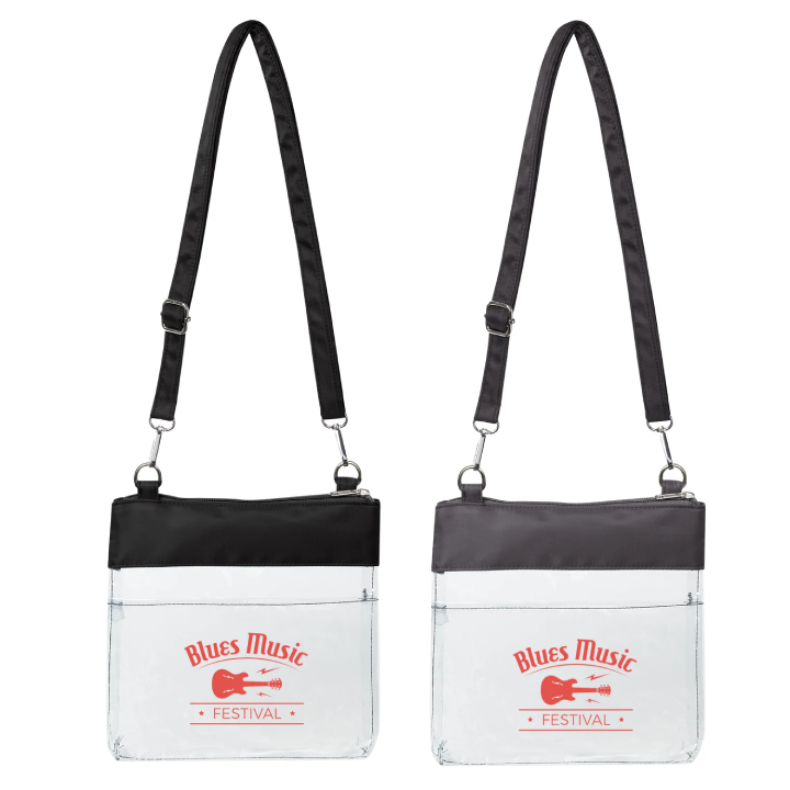 Promotional All Access Clear Crossbody Bag with Detachable Strap