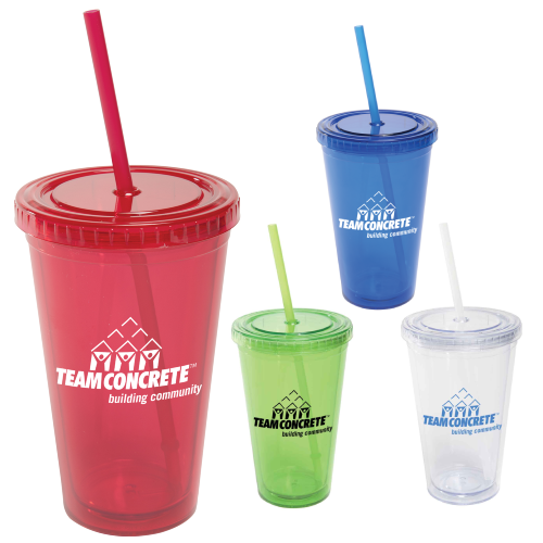 Promotional All Pro Acrylic Cup with Straw