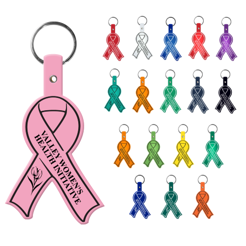 Promotional Awareness Ribbon Flexible Keytag