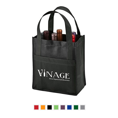 Promotional Toscana Six Bottle Non-Woven Wine Tote 