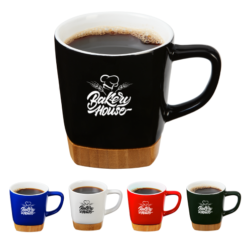 Promotional Ceramic Mug with Bamboo Coaster 