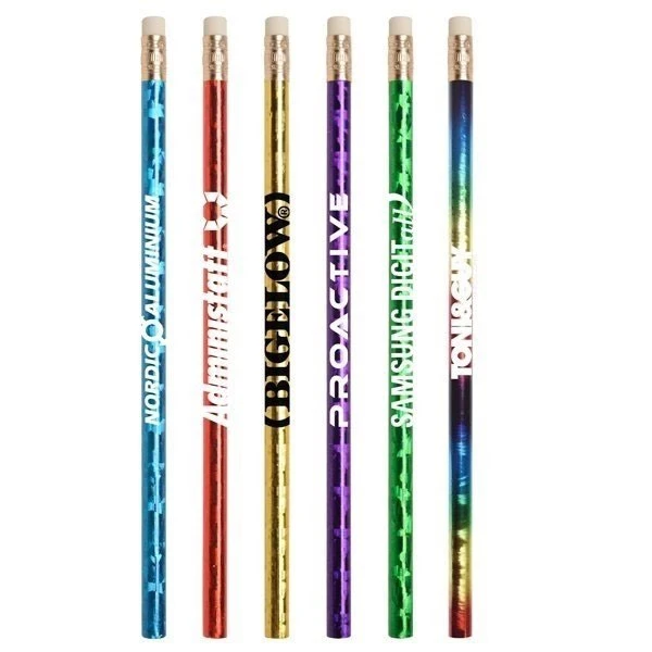 Promotional Prismatic Foil Wrap Pencil 